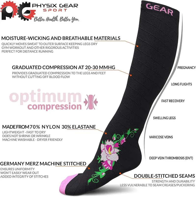 Physix Gear Sport 3 Pairs of Compression Socks – Take Your Game to the Next Level