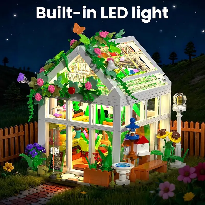 PIKARO Flowers House Building Set – Orchids, roses and sunflowers