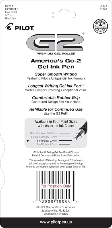 PILOT G2 Premium Gel Pens – Smooth & Long-lasting