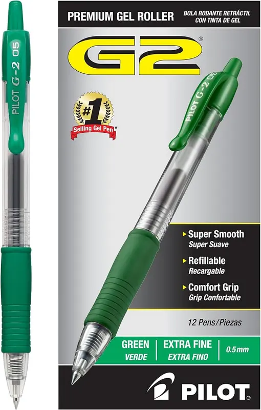 PILOT G2 Premium Retractable Rolling Ball Green