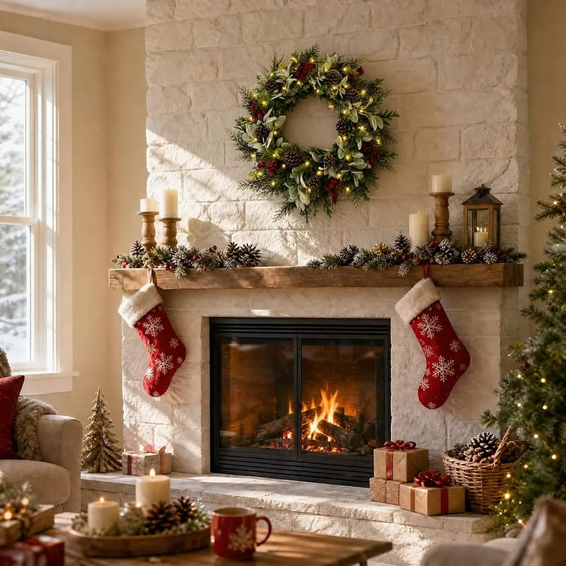 Pinkpum 24″ Christmas Wreath Red – Convenient remote control functionality