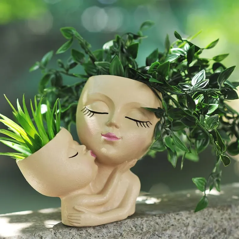 PlotX Head Planter Mother and Child Cute – Proper Size