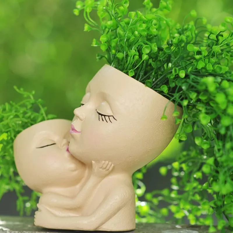 PlotX Head Planter Mother and Child Cute – Adorable