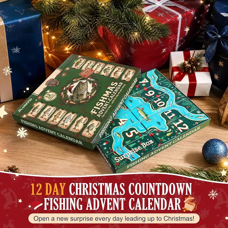 PLUSINNO Fishing Advent Calendar 2026 – Advent Calendar Christmas 2026 Fishing Gifts for Men