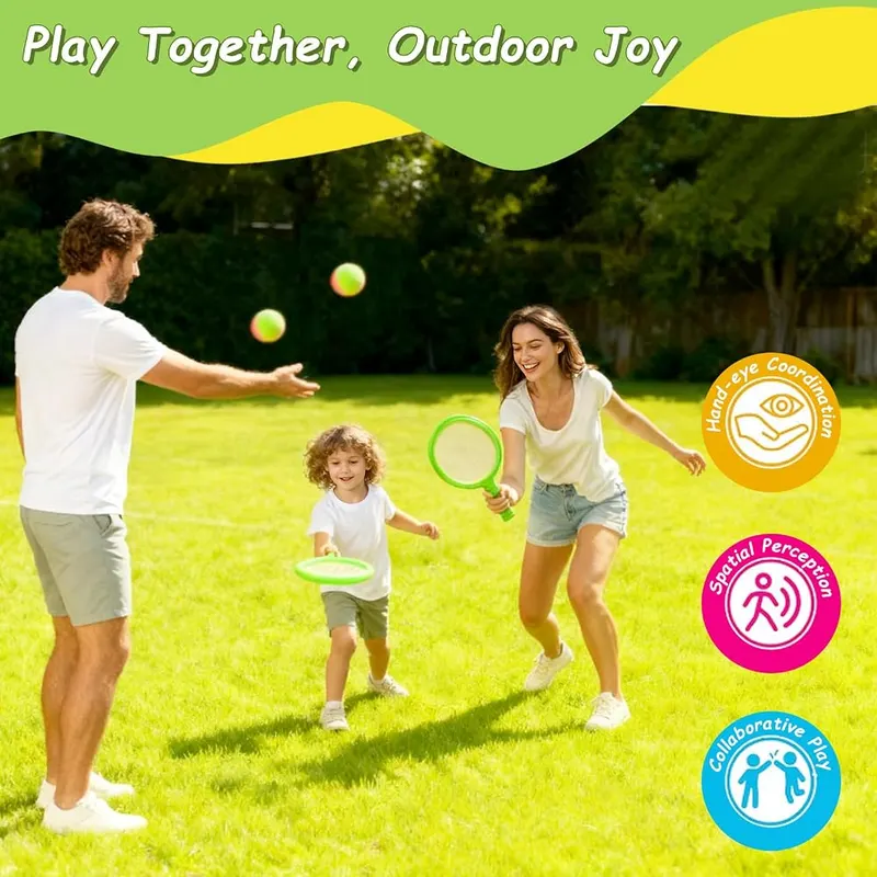 Pluspace Sticky Toss and Catch Ball Game – Vibrant rainbow-tailed comet balls included