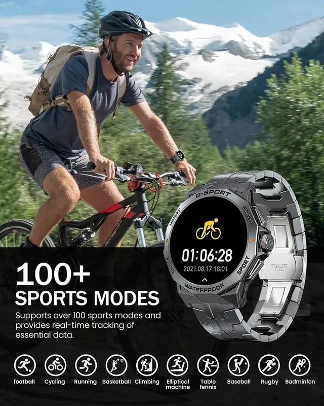PODOEIL Military Smart Watch – 2 Straps & Custom Dials