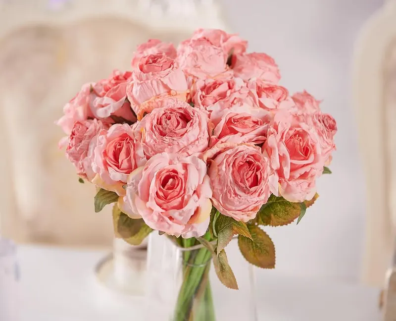 PONKING Artificial Rose Bouquets Flower 12pcs Silk – product photo 3 of 6