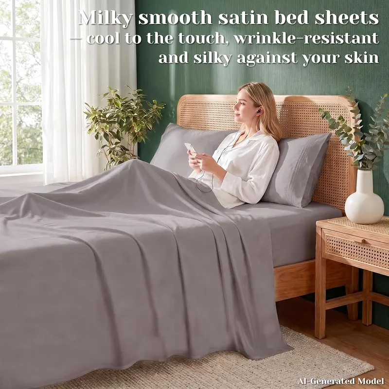 Popfavor Deep Pocket King Sheet Set – Convenient built in side storage