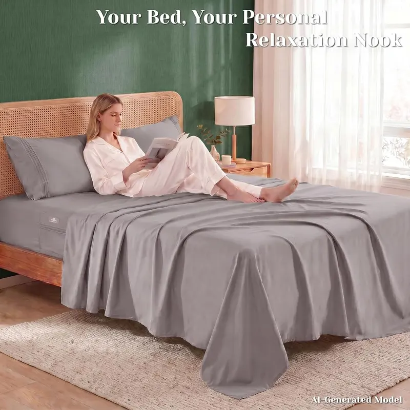 Popfavor Deep Pocket King Sheet Set – Soft hotel luxury feel