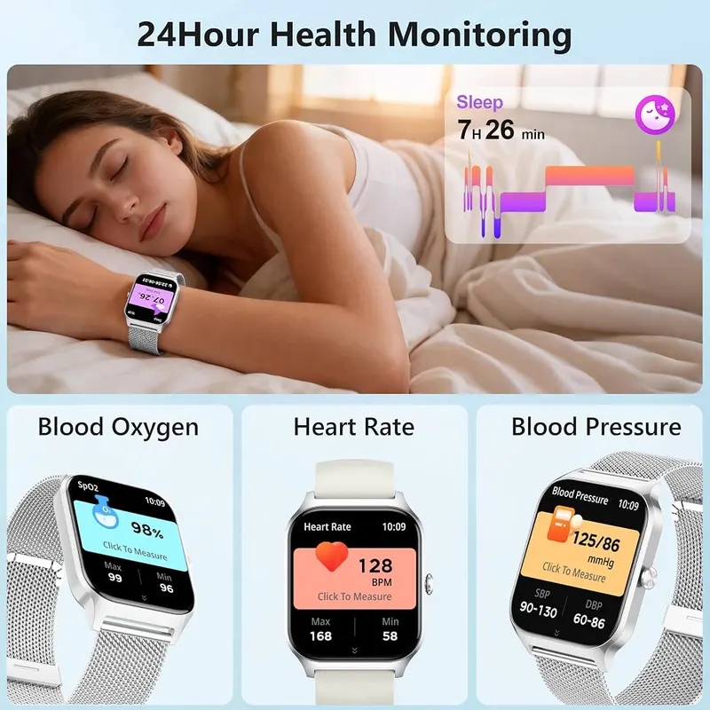 Popglory Smart Watch Women Men Silver – Practical Multifunctional Daily Tools