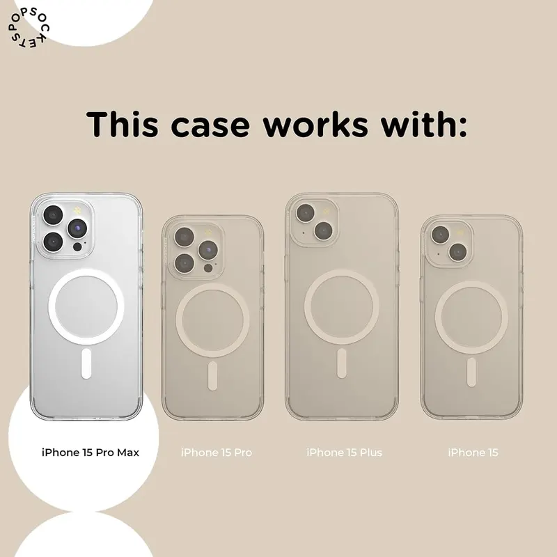 PopSockets iPhone 15 Pro Max Phone Case – Black PopSockets