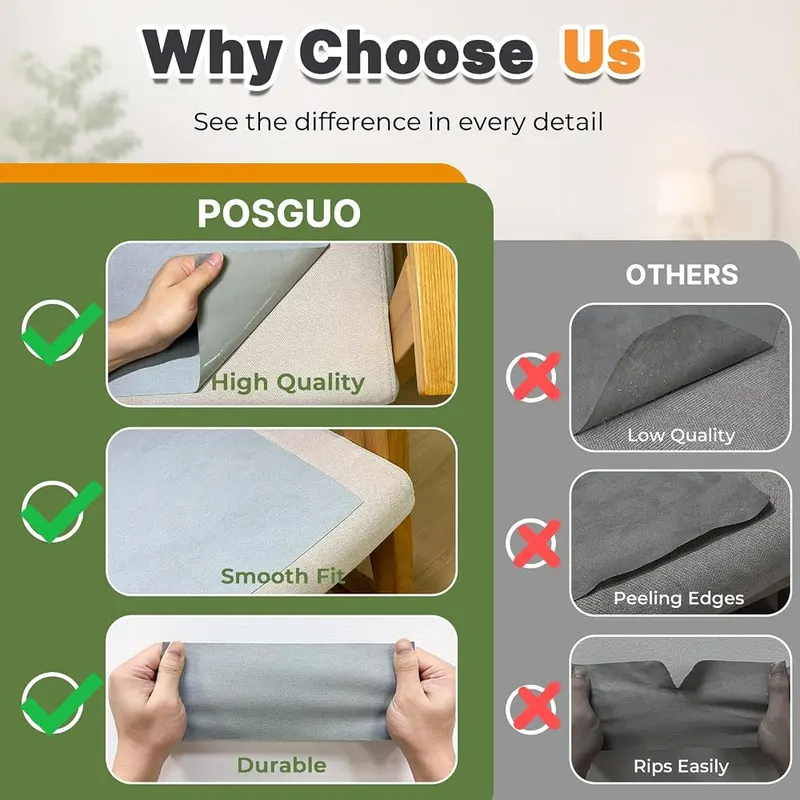 POSGUO Self Adhesive Couch Patch Repair Fabric Brown – Long 79 inch strip