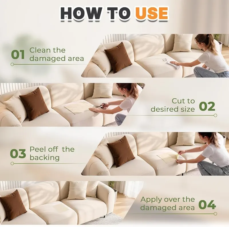 POSGUO Self Adhesive Couch Patch Repair Fabric Brown – Eight listed options