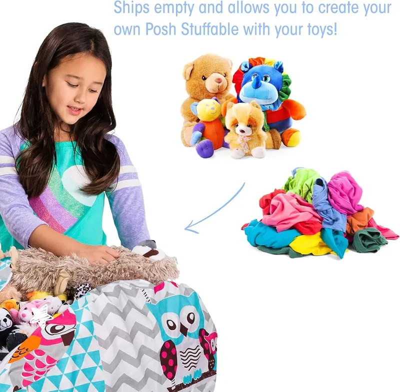 Posh Stuffable Kids Stuffed Animal Storage Bean Bag Medium-27 – Cotton Blend