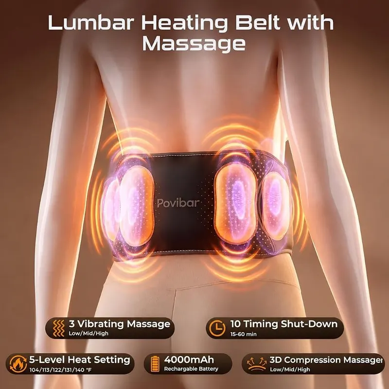 Povibar Portable Heating Pad – Cordless wearable heating and massage design