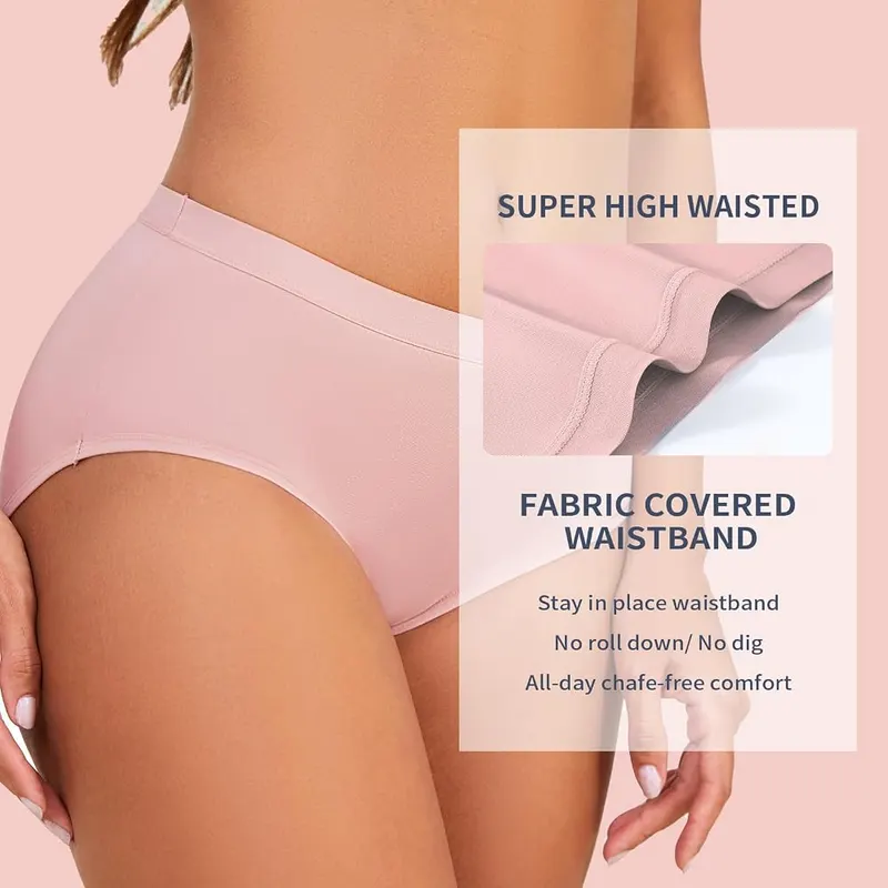 PPBYS Womens Underwear Pack 6Packs – Polyester and spandex stretch blend