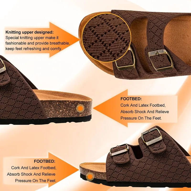 PRIMNICE Cushion Footbed Double Straps Comfort Knitted – product photo 5 of 6