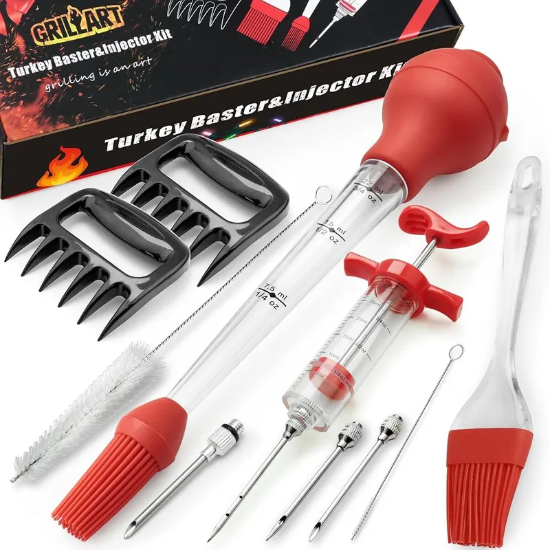 PrinChef Turkey Baster Meat Injector Syringe Kit