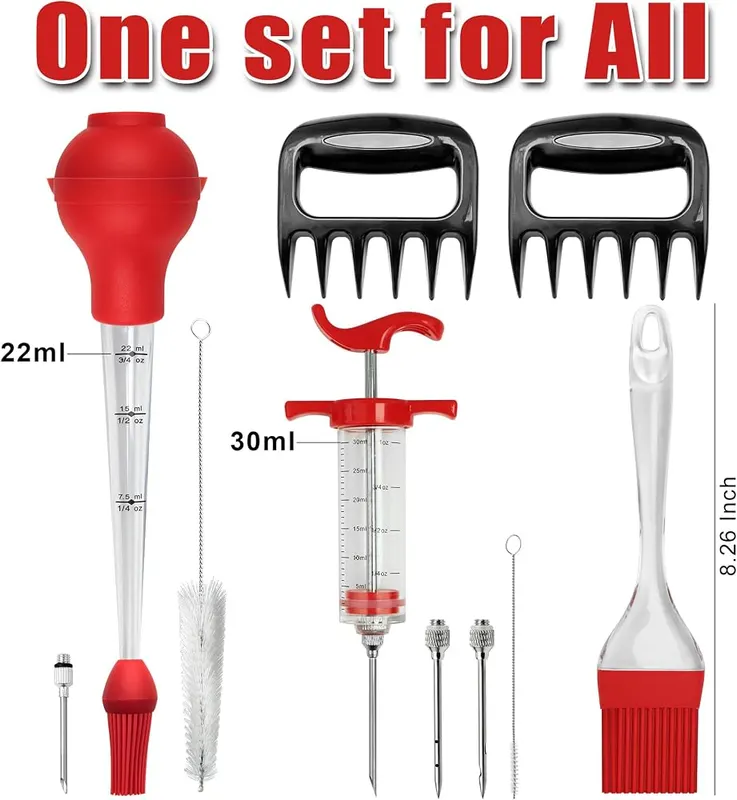 PrinChef Turkey Baster Meat Injector Syringe Kit – Turkey injector syringe kit