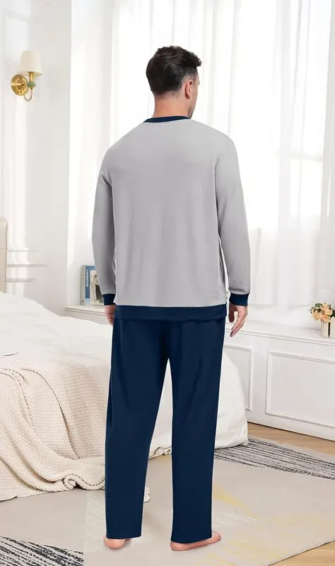 PrinStory Men’s Pajama Sets Long Sleeve Soft – Soft stretch knit fabric