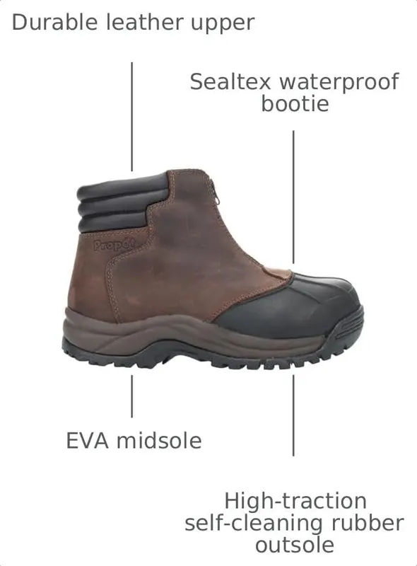 Propét Men’s Blizzard Work Waterproof Boots – Puncture resistant, Safety Rated