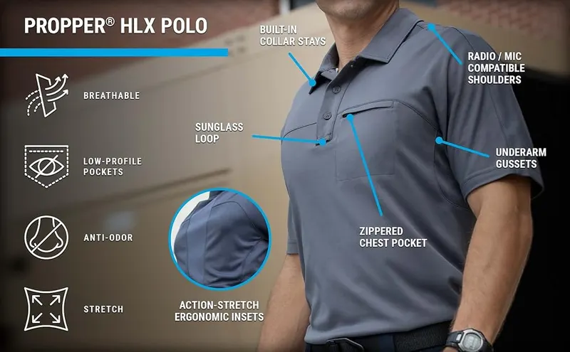 Propper Men’s Hlx Short Sleeve Polo – Comfortable Fit