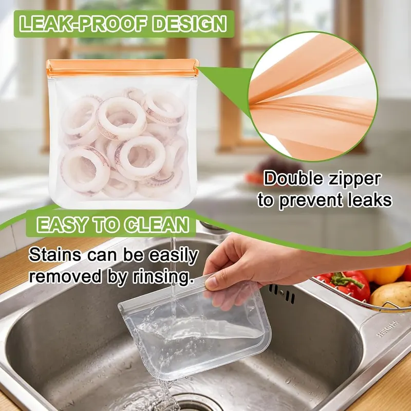 PTAZSCTC 12 Pack Silicone Bags – Leakproof & Airtight Seal for Freshness