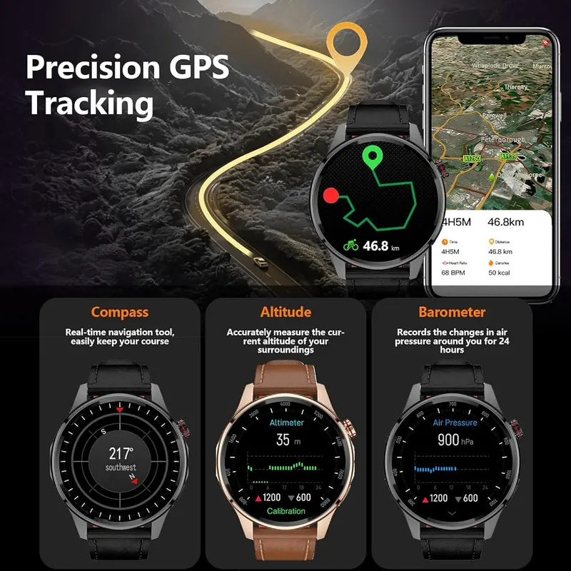 PUBU Smart Watch for Men Built-in GPS – Smart Watch with GPS and Offline Map