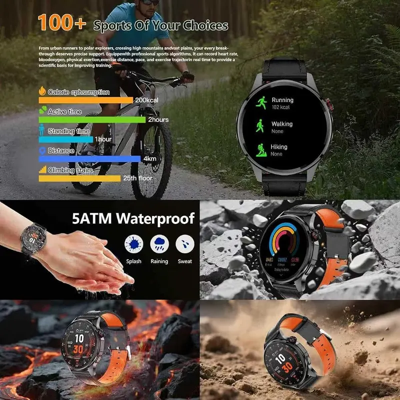 PUBU Smart Watch for Men Built-in GPS – Large Battery & High Compatibility & More Features