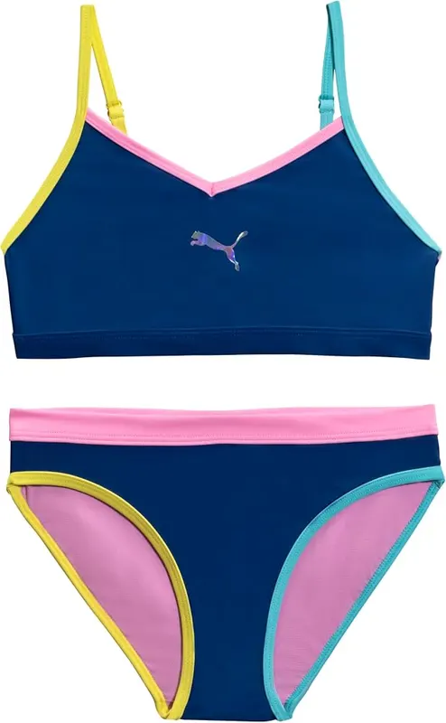 Puma Girls 2PC Contrast Straps Bikini Swim