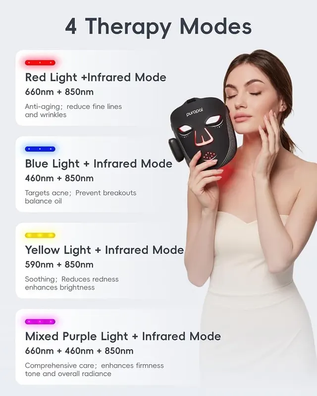 Puropal Red Light Therapy Mask – Cordless with magnetic connection