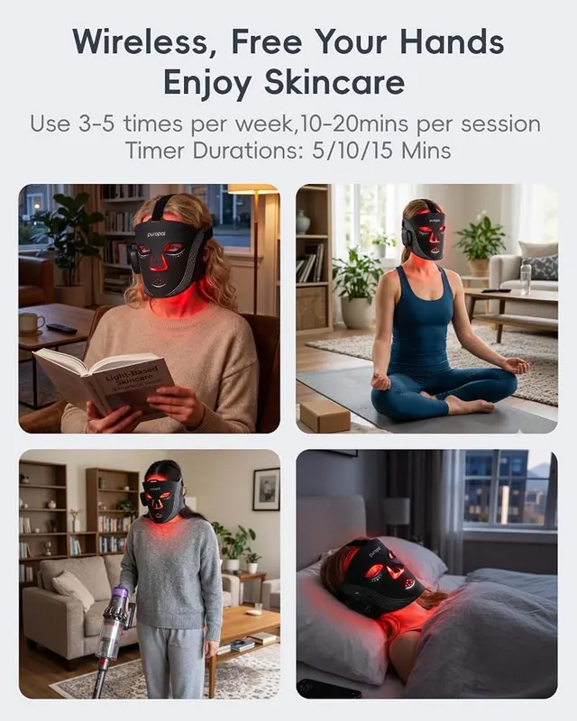 Puropal Red Light Therapy Mask – Three energy and timer settings