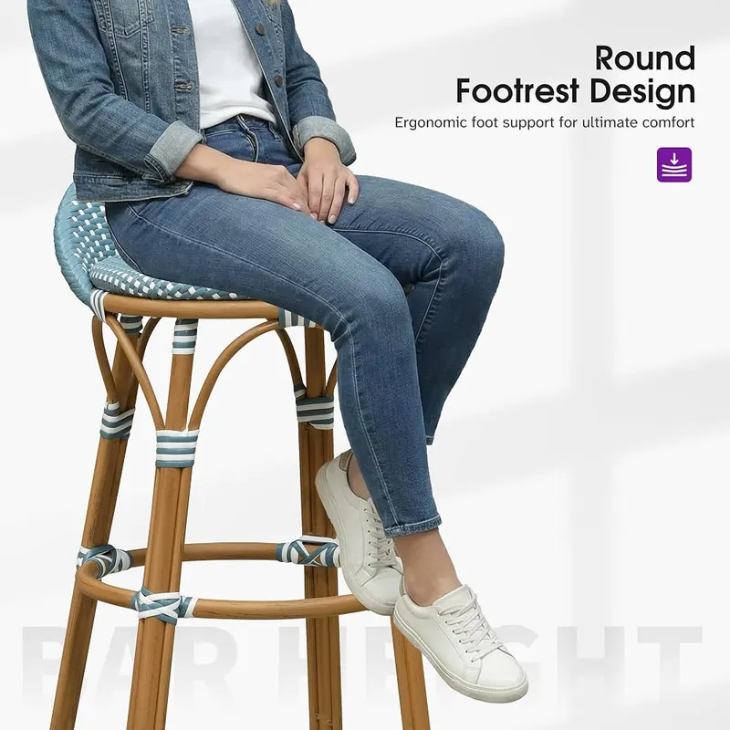 PURPLE LEAF Outdoor Oversize Counter Stool Patio Barstool – product photo 7 of 9