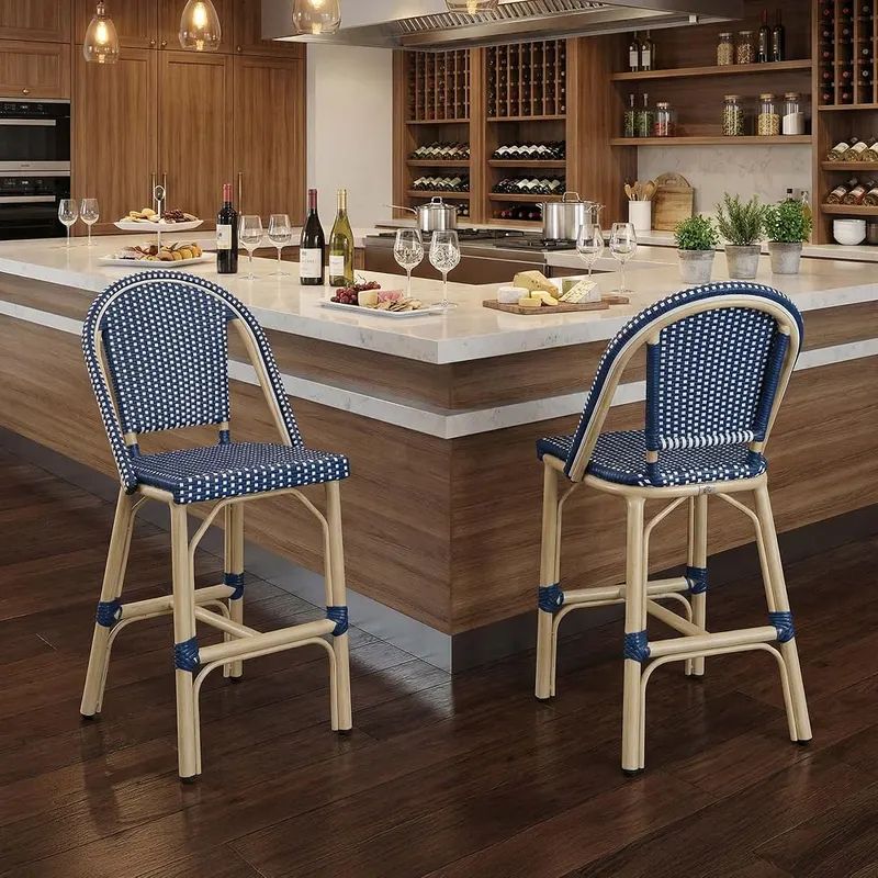 PURPLE LEAF Patio French Counter Stool Set Navy Blue – product photo 9 of 9
