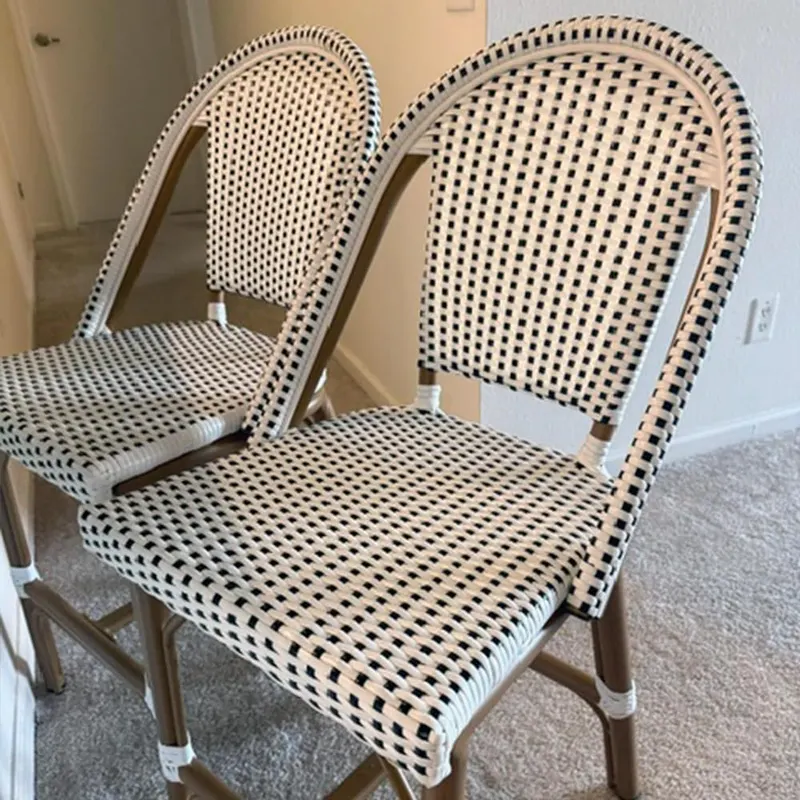 PURPLE LEAF Patio French Counter Stool Set White – product photo 7 of 9