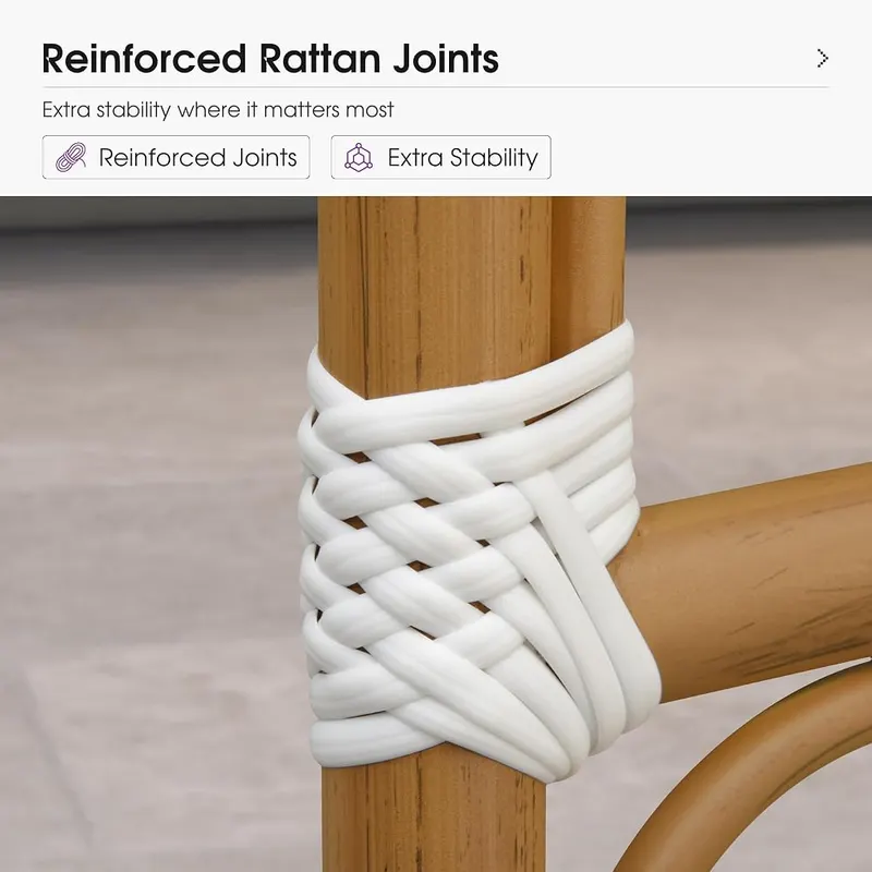 PURPLE LEAF Patio French Counter Stool Set White – product photo 9 of 9