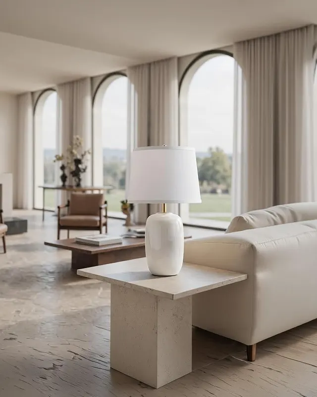 PUSU 22 Inch White Ceramic Table Lamps – product photo 9 of 9
