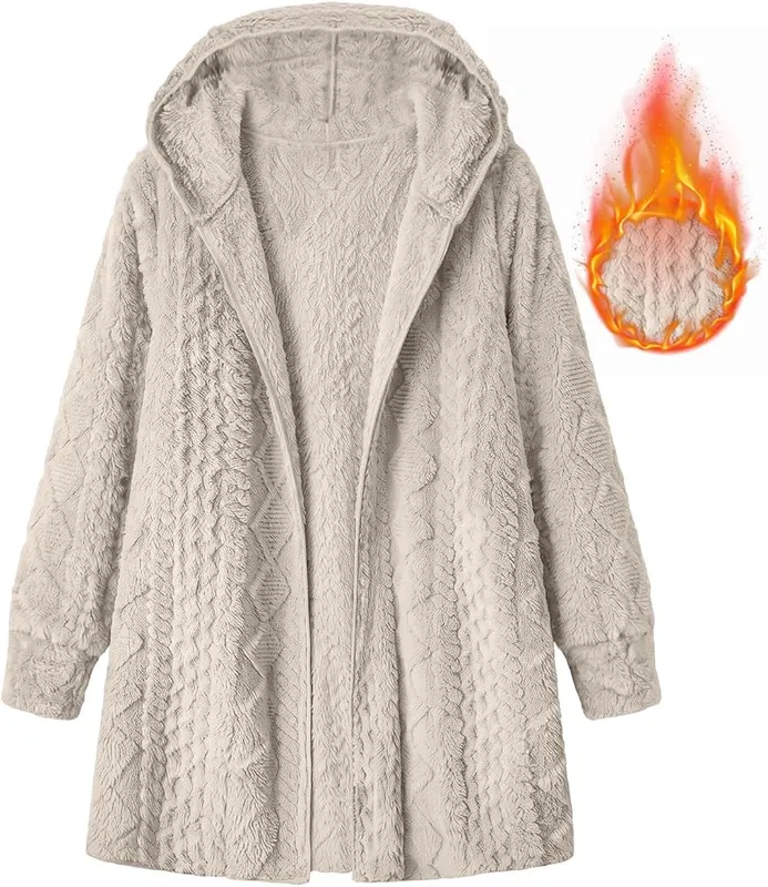 PXQIRMR Cardigan Sweaters Beige – Extended long sleeve daily coverage