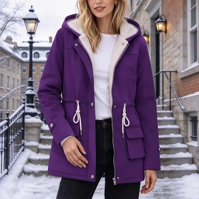 PXQIRMR Winter Jackets Purple – Hooded Jacket Design