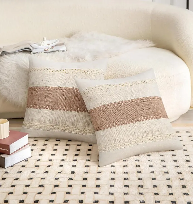 Pyonic Pack of 2 Boho Throw Pillow – Hidden Zipper