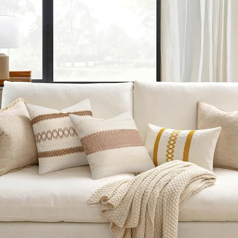 Pyonic Pack of 2 Boho Throw Pillow – Decorative Pillow for Home