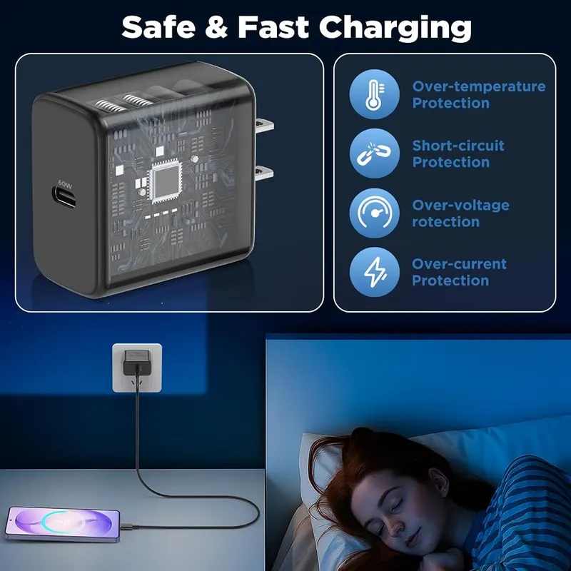 QGRHO 60W USB C Super Fast Charger – Phone, tablet and laptop use