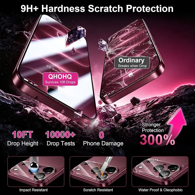 QHOHQ for iPhone 18 Pro Max Screen – 9H+ tempered glass