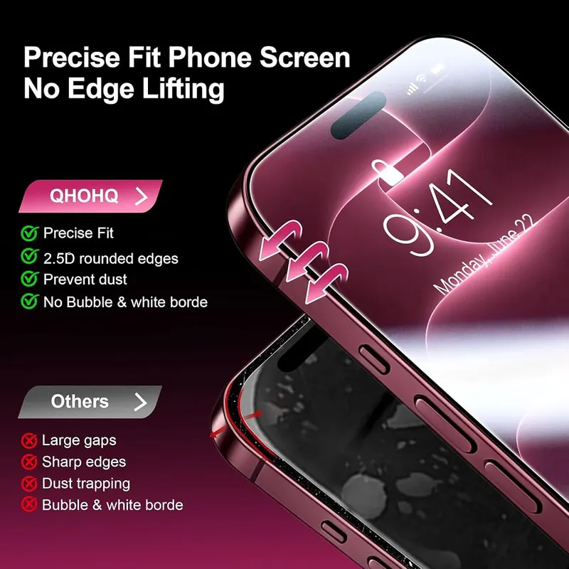 QHOHQ for iPhone 18 Pro Max Screen – 3+3 screen and lens pack