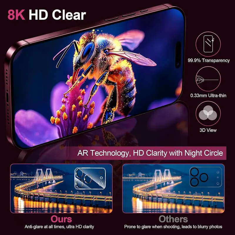 QHOHQ for iPhone 18 Pro Max Screen – Bubble-free install design