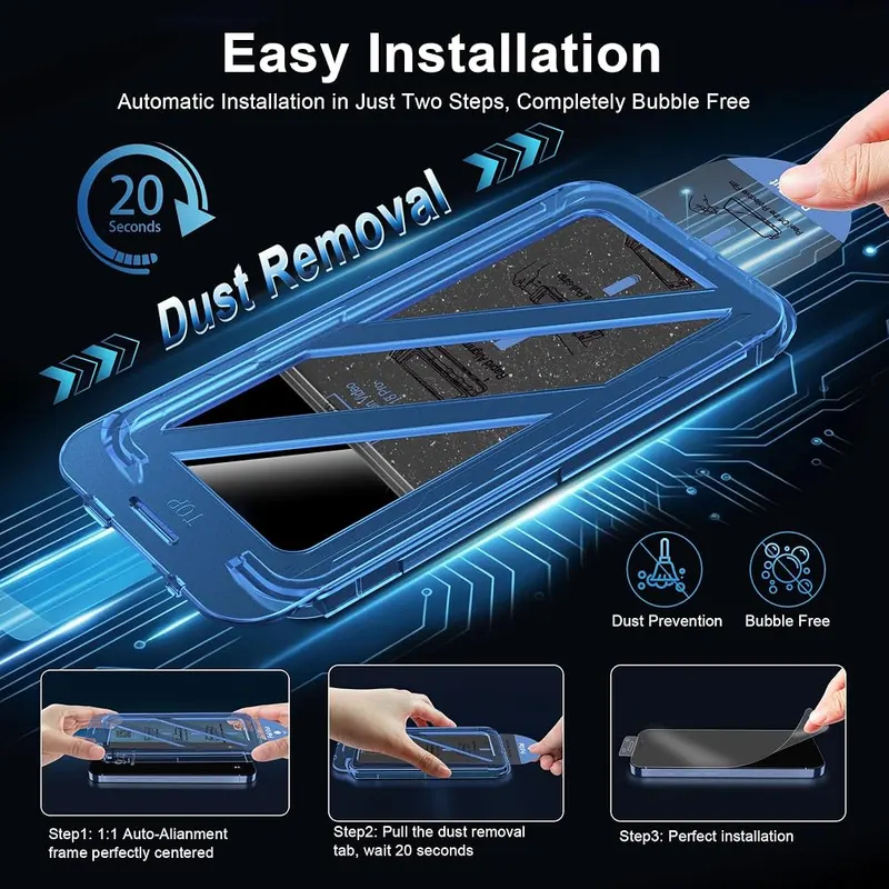 QHOHQ for iPhone 18 Pro Privacy Screen – Micro-louver anti-spy filter