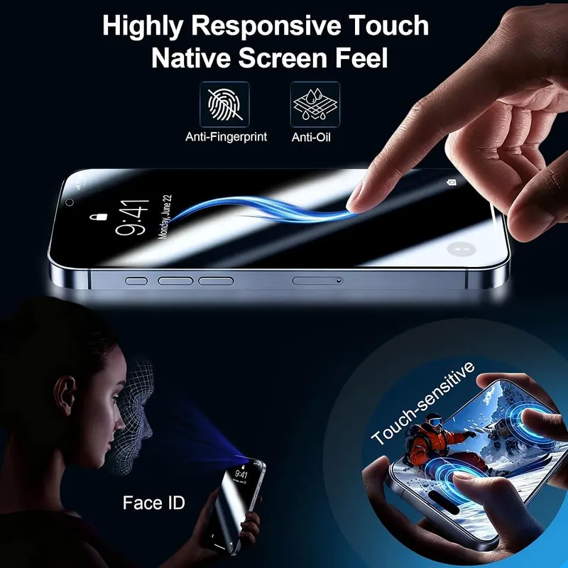 QHOHQ for iPhone 18 Pro Privacy Screen – 0.33 mm tempered glass