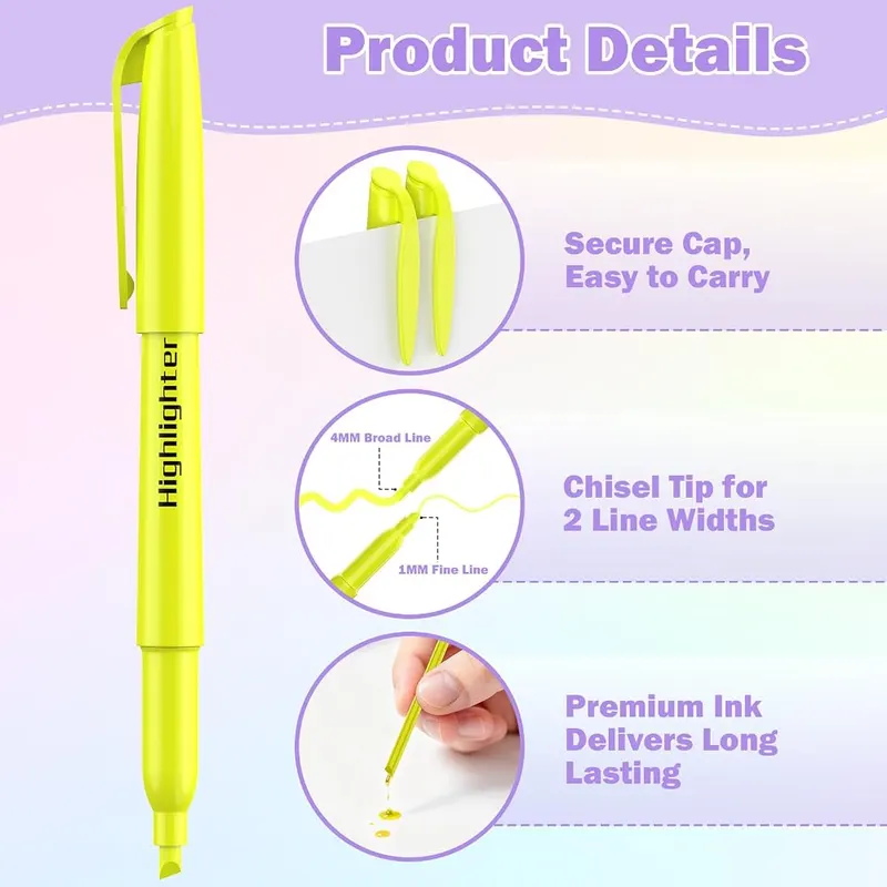 Qicewinly 48 Count Highlighters Bulk – Generous forty eight count bulk pack