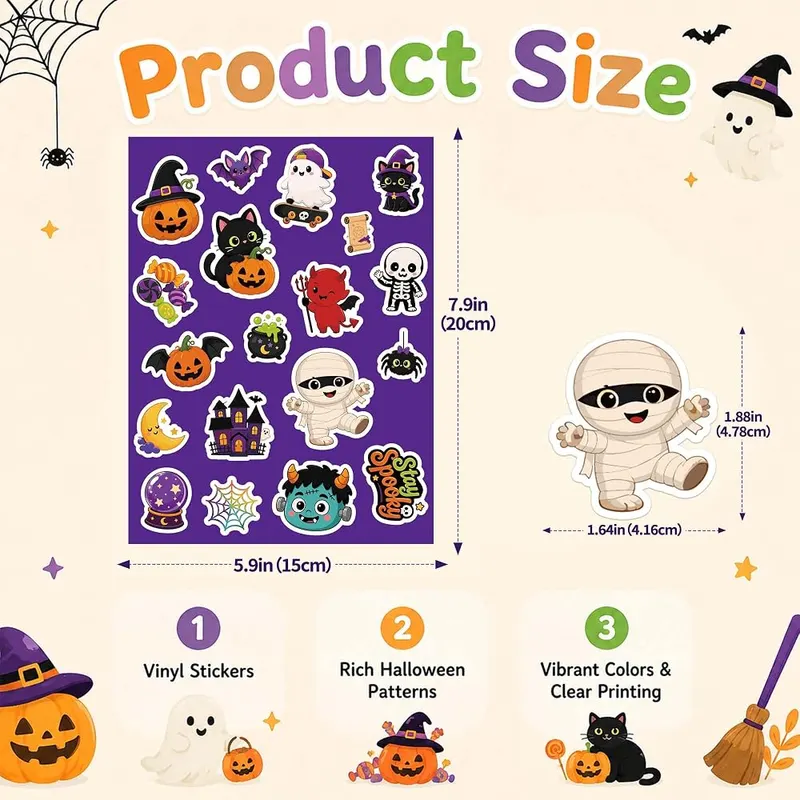 QIRICHYI Halloween Stickers – Two hundred forty total pieces included