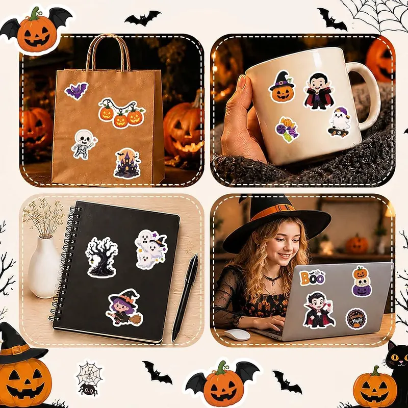 QIRICHYI Halloween Stickers – Smooth application on various surfaces